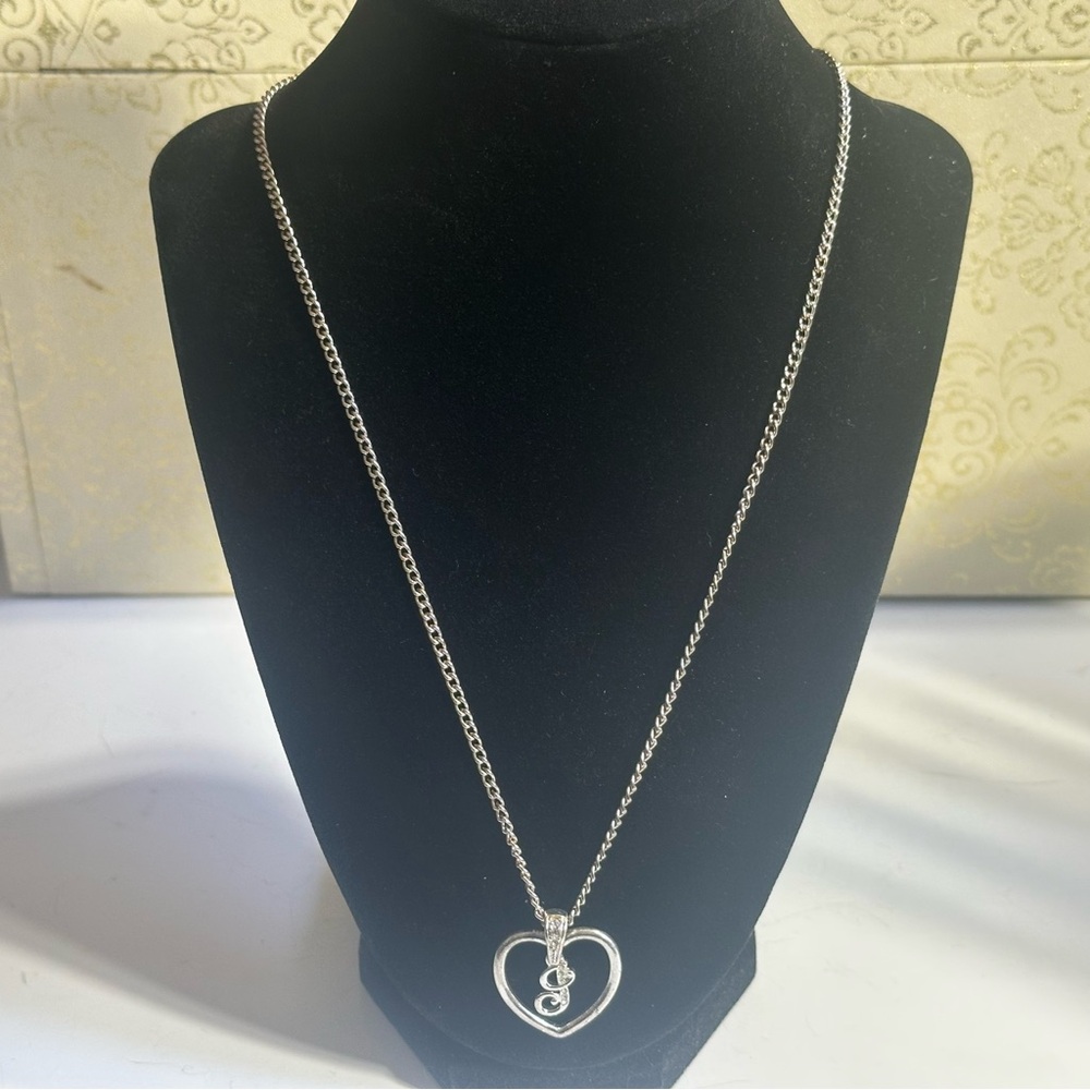 Avon Letter Initial J Monogram Pendant Necklace Silver Plated Lorena Style Name